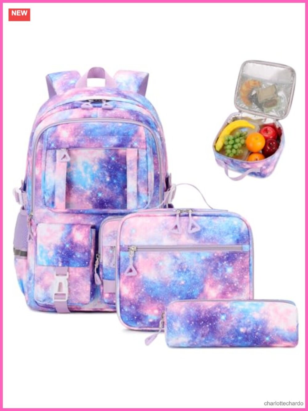 Kids Backpack 3-Piece Set with Lunch Box Bookbag for School Daypack